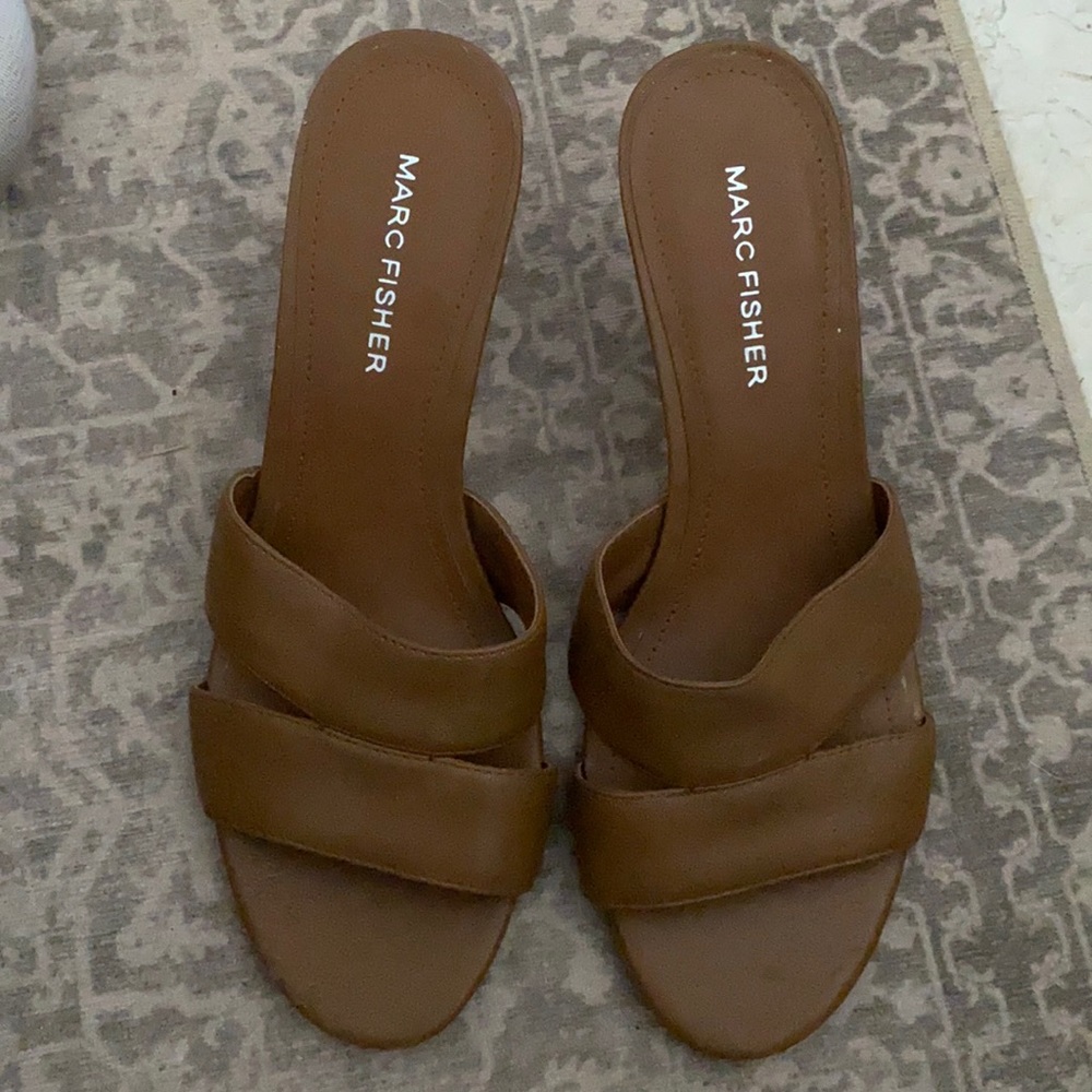 Marc Fisher cognac brown mules. Size 6.5.
